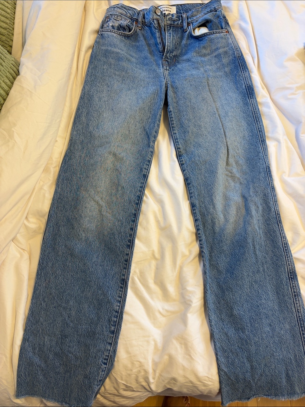 Reformation Women's Straight-Leg Jeans in Light Blue Denim